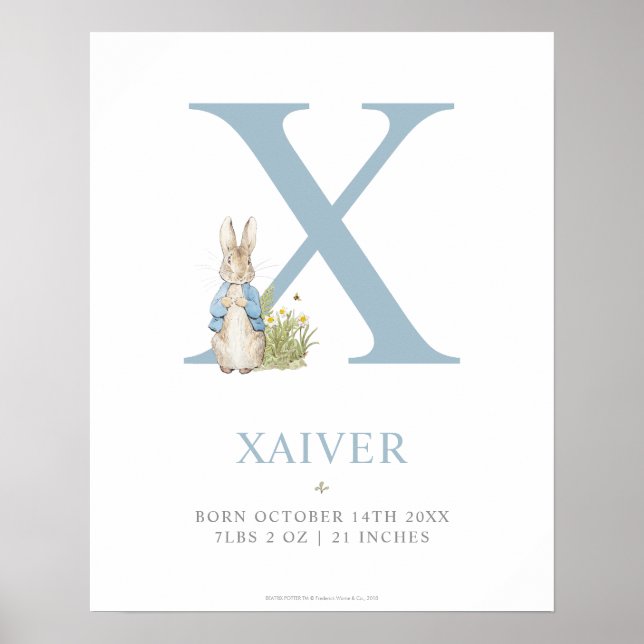 Peter Rabbit | Personalised Letter X Poster (Front)