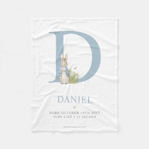 Peter Rabbit   Personalized Letter D Fleece Blanket