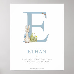 Peter Rabbit   Personalized Letter E Poster