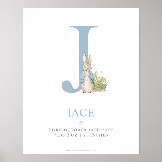 Peter Rabbit | Personalized Letter J Poster (Front)