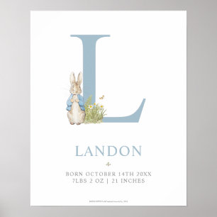 Peter Rabbit   Personalized Letter L Poster