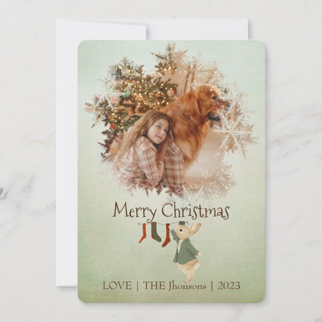 Peter Rabbit Photo Christmas Card (Front)