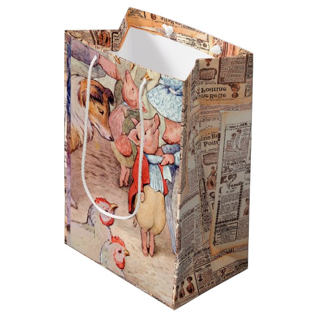 Peter Rabbit (piglets) Tissue Paper Medium Gift Bag (Front Angled)