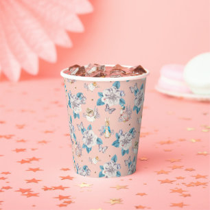Peter Rabbit Pink Floral Garden Pattern Paper Cups