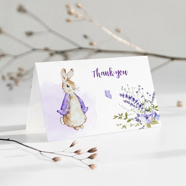 Peter Rabbit Purple Thank You Card (Creator Uploaded)