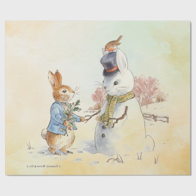 Peter Rabbit (snowman)   Wrapping Paper (Flat)