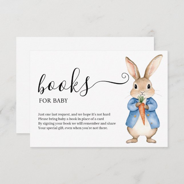 PETER RABBIT VEGIE BASKET BOOKS FOR BABY  ENCLOSURE CARD (Front/Back)