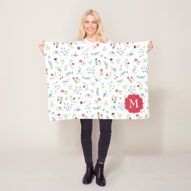 Peter Rabbit | Watercolor Forest Pattern Fleece Blanket (In Situ)