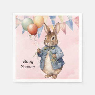 Peter Rabbit Watercolor Girl Baby Shower Napkin