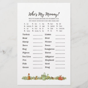 Peter Rabbit   Who's My Mummy?   Baby Shower Game