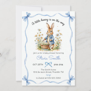 Peter Rabbit Wildflower Baby Shower Invitation
