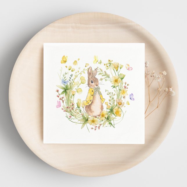 Peter Rabbit Wildflowers Baby Party Paper Napkins  (Creator Uploaded)