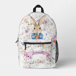 Peter Rabbit Wildflowers Birds Floral Branches Printed Backpack