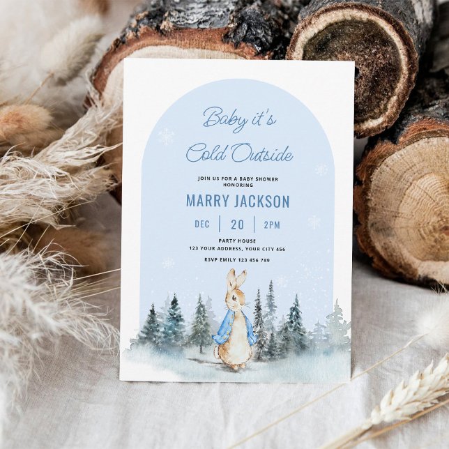 Peter Rabbit Winter Arch baby shower Invitation (Creator Uploaded)