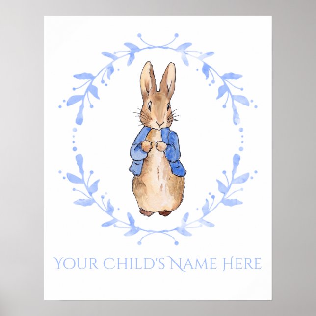 Peter Rabbit with Child's Name Personalisation   Poster (Front)