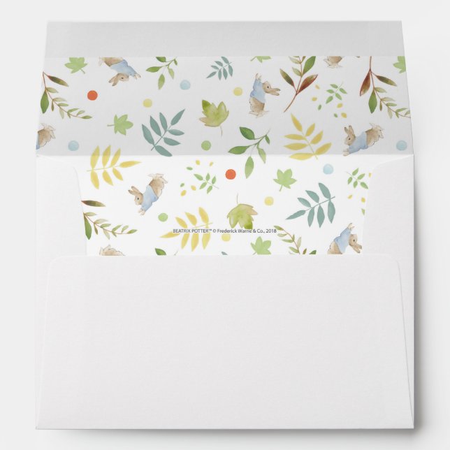 Peter Rabbit | Woodland Watercolor Pattern Envelope (Back (Bottom))