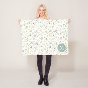 Peter Rabbit Woodland Watercolor Pattern Fleece Blanket