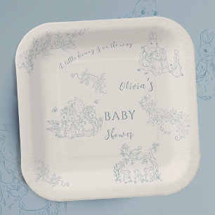 Peter Rabbit's mum Baby Shower Paper Plate