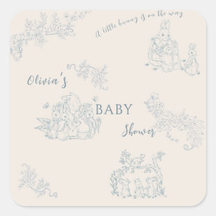 Peter Rabbit's mum Baby Shower Square Sticker