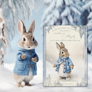 Peter Rabbit's Winter Holidays 1st Birthday Invitation
