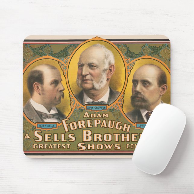Peter Sells, Adam Forepaugh, And Lewis Sells Mouse Mat (With Mouse)