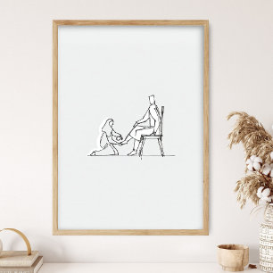 Peter Sinking, Jesus Art, WALL Art, Bible Sketches Poster