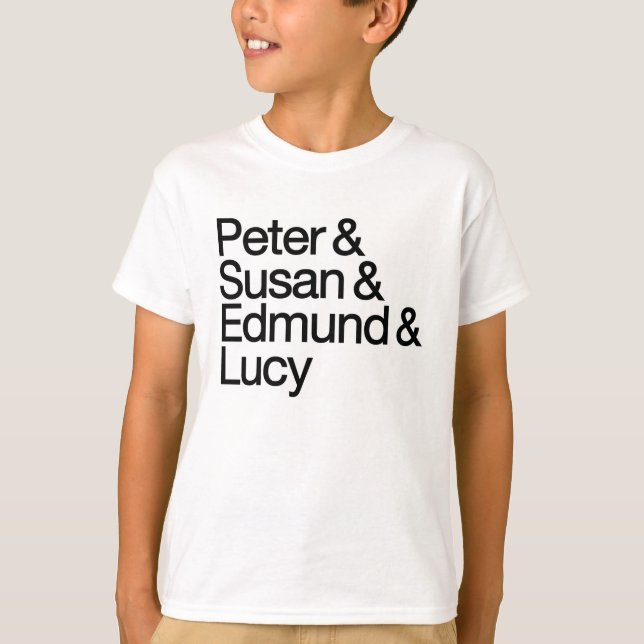 Peter & Susan & Edmund & Lucy T-Shirt for Kids (Front)