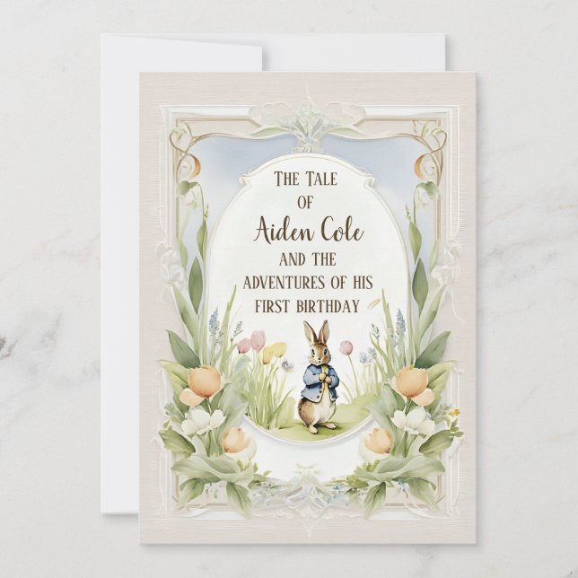 Peter the Bunny Rabbit in the Garden Invitation (Front)