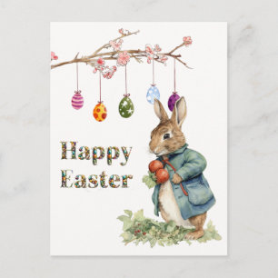 Peter the Easter Rabbit Easter Eggs Happy Easter Postcard