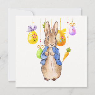 Peter the Easter Rabbit Easter Eggs  Holiday Card