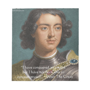 Peter The Great "Conquer Myself" Quote Gifts & Tee Notepad