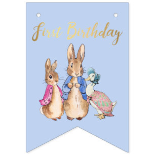 Peter the rabbit 1st Birthday banner