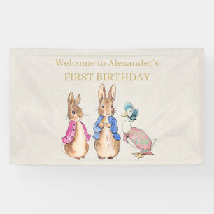 Peter the rabbit 1st Birthday banner