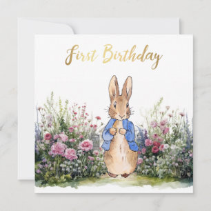 Peter the rabbit 1st Birthday Card