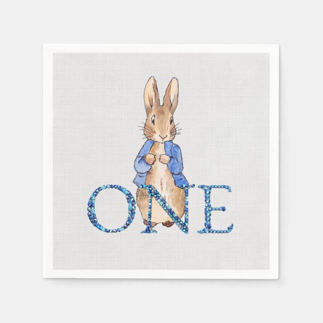 Peter the Rabbit 1st Birthday Napkin (Front)