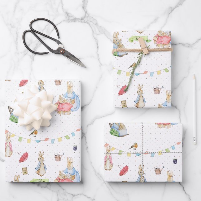 Peter the Rabbit and Family Wrapping Paper Sheet (Front)