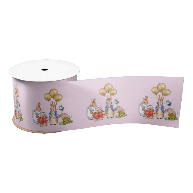 Peter the rabbit and Josephine bunny Satin Ribbon (Spool)