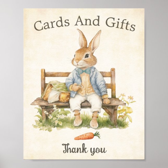 Peter The Rabbit - Baby Shower Cards And Gifts Poster (Front)