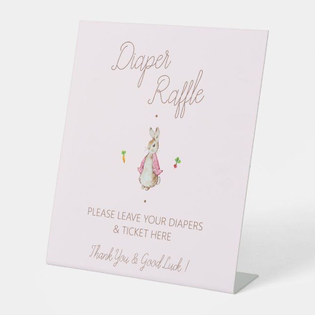 Peter the Rabbit Baby Shower Diaper Raffle Sign (Front)
