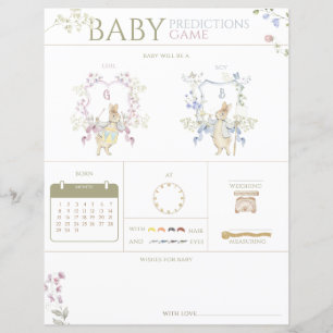 Peter the Rabbit Baby Shower Guessing Game