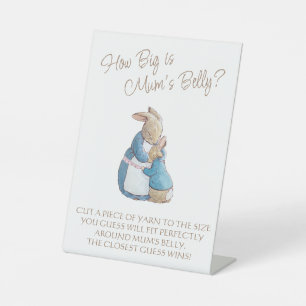 Peter the Rabbit Baby Shower Mummy's Belly Game Pedestal Sign