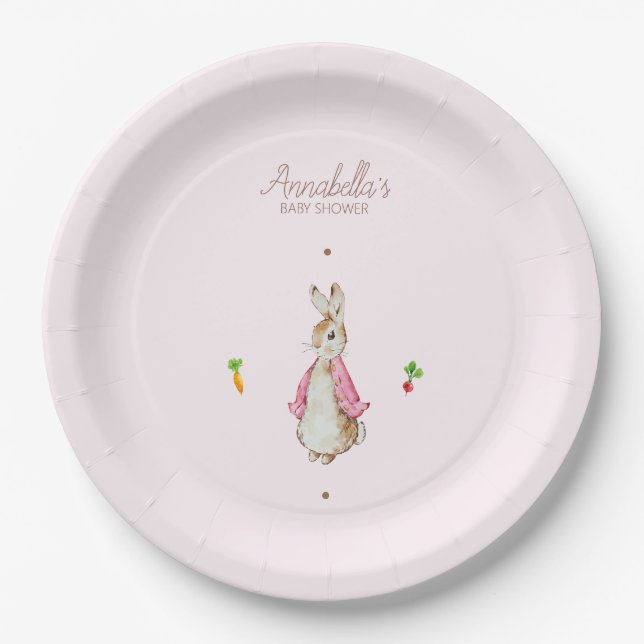 Peter the Rabbit Baby Shower Paper Plate (Front)