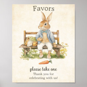 Peter The Rabbit - Baby Shower Vintage Favours Poster