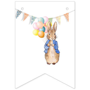 Peter the rabbit balloons and bunting flags