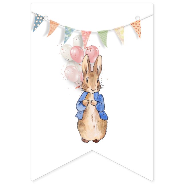 Peter the rabbit balloons and bunting flags (First Flag)