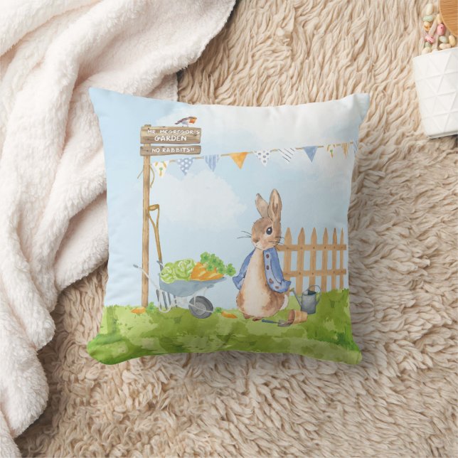 Peter the Rabbit Birthday Garden Party  Cushion (Blanket)