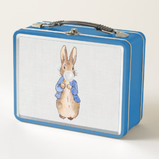 Peter the Rabbit Blowing White Bubble gum   Metal Lunch Box