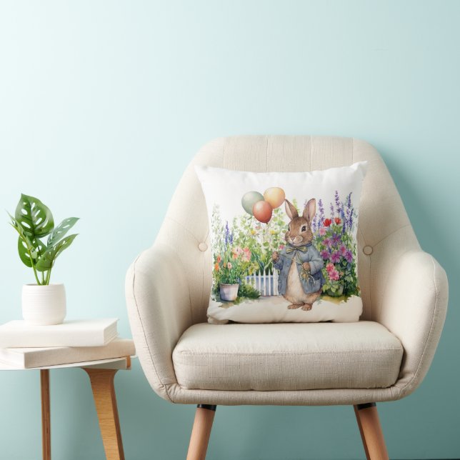 Peter the rabbit blue jacket balloons garden cushion (Chair)