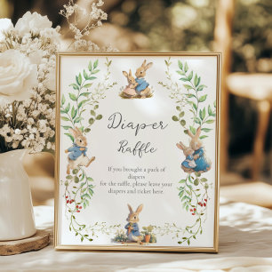 Peter the Rabbit Botanical Diaper Raffle  Poster