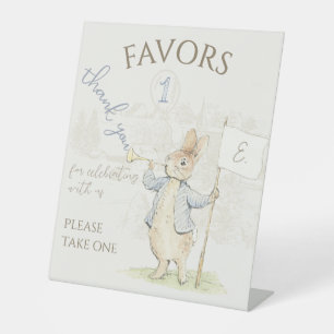 Peter the Rabbit Bunny 1st Birthday Favours Sign